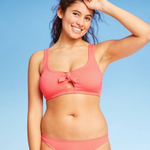 Xhilaration Coral Bralette top and bottom - Picture 5 of 10